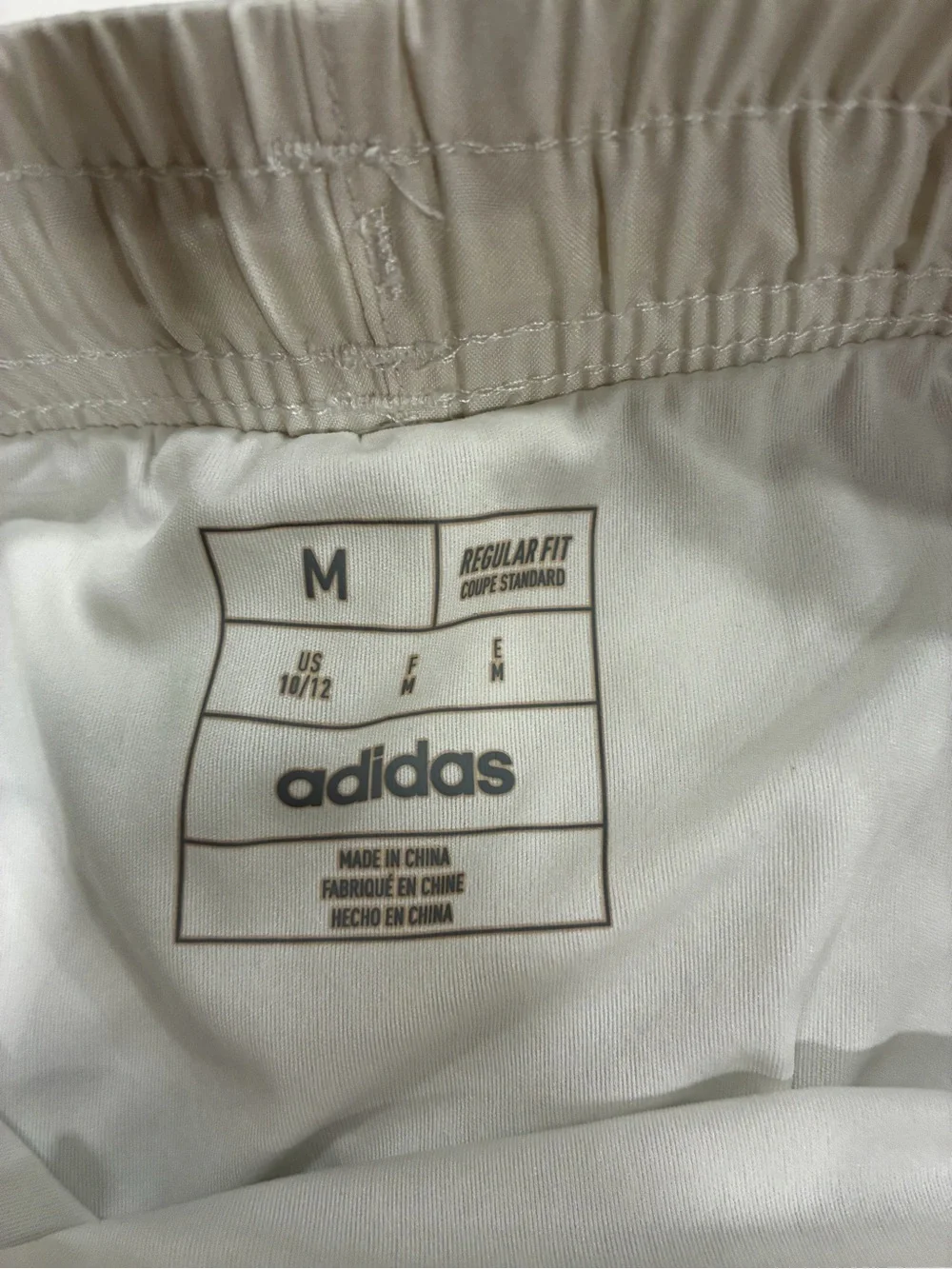 adidas White Elastic Waist Athletic Shorts